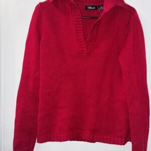 Willi Smith Women's V-Neck Red Sweater